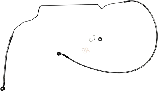 Magnum Braided Front Brake Line Cable Kit Lower Black ABS