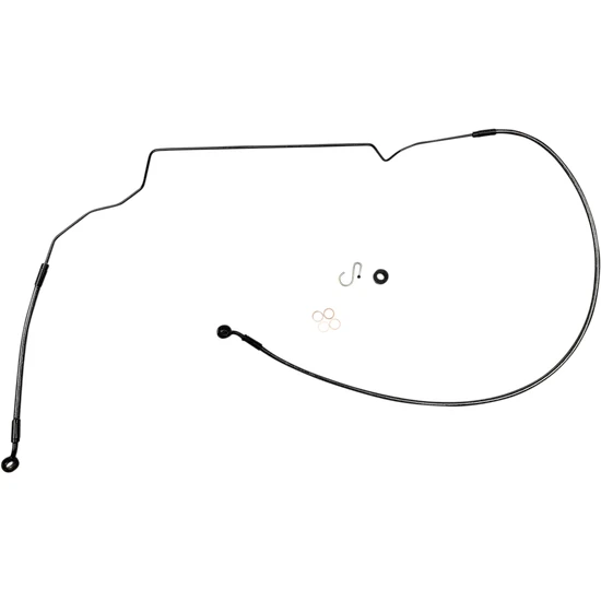 Magnum Braided Front Brake Line Cable Kit Lower Black ABS 2