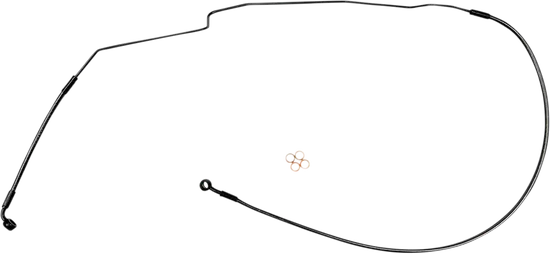 Magnum Braided Front Brake Line Cable Kit Upper Black ABS 6in. Over