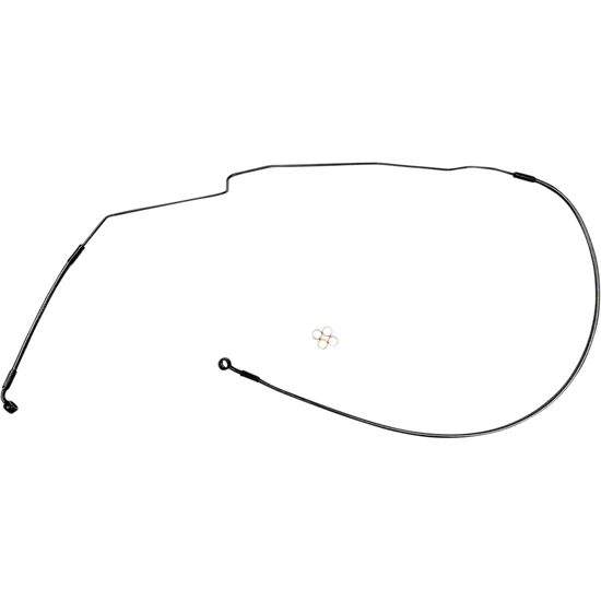 Magnum Braided Front Brake Line Cable Kit Upper Black ABS 6in. Over 2