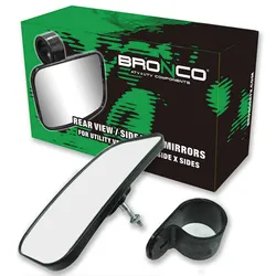 Bronco Black Rear or Side View Mirror 1.5-1.75in Mount
