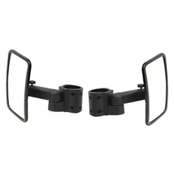 Bronco Black 1.5-2in Roll Bar Clamp On Side View Mirror Pair