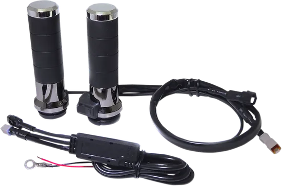 Koso Chrome 1in Titan x Heated Grip Pair Set