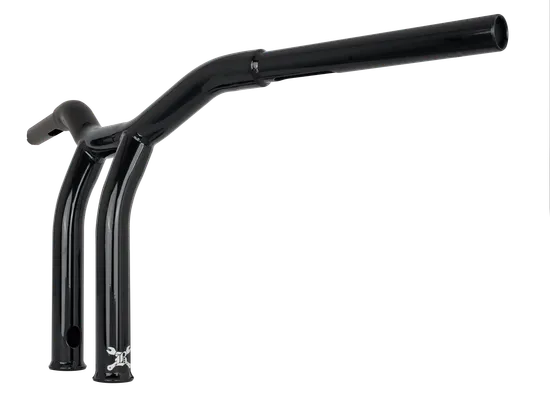 Burly 10in Steel Black Raked Dominator Handlebar