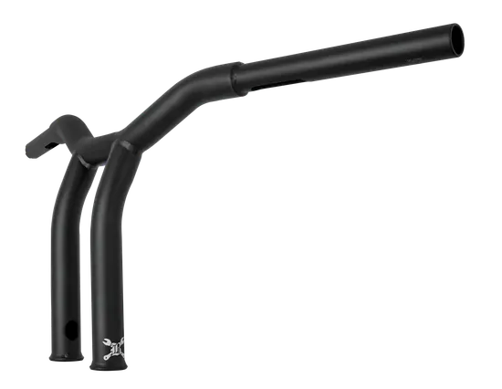 Burly 10in Steel Matte Black Raked Dominator Handlebar