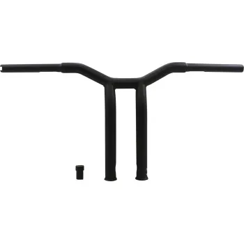 Burly 10in Steel Matte Black Raked Dominator Handlebar