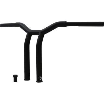 Burly 10in Steel Matte Black Raked Dominator Handlebar