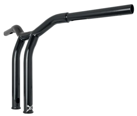 Burly 12in Steel Black Raked Dominator Handlebar