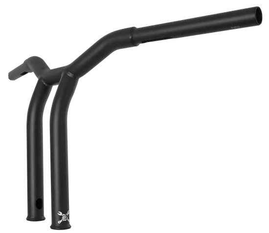 Burly 12in Steel Matte Black Raked Dominator Handlebar