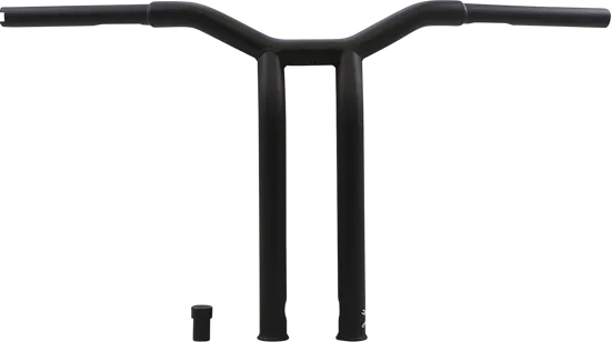 Burly 14in Steel Matte Black Raked Dominator Handlebar