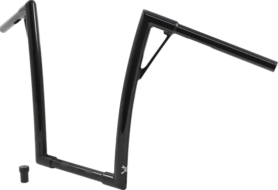Burly 16in Gloss Black Steel Louie Handlebar