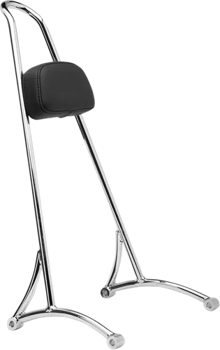 Burly Chrome Steel 20in Sissy Bar w Pad