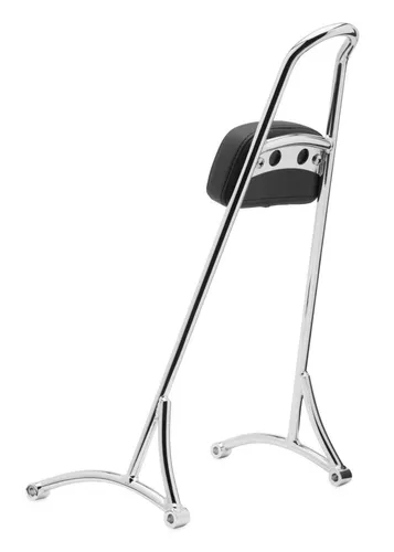 Burly Chrome Steel 20in Sissy Bar w Pad