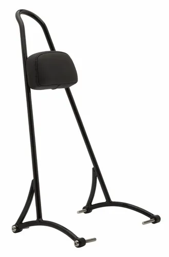 Burly Black Powder Coated Steel 20in Sissy Bar w Pad