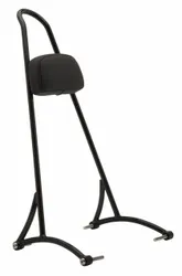 Burly Black Powder Coated Steel 20in Sissy Bar w Pad