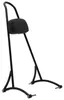 Burly Black Powder Coated Steel 20in Sissy Bar w Pad