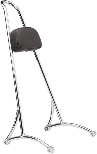 Burly Chrome Steel 20in Sissy Bar w Pad