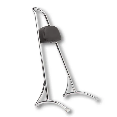 Burly Chrome Steel 20in Sissy Bar w Pad