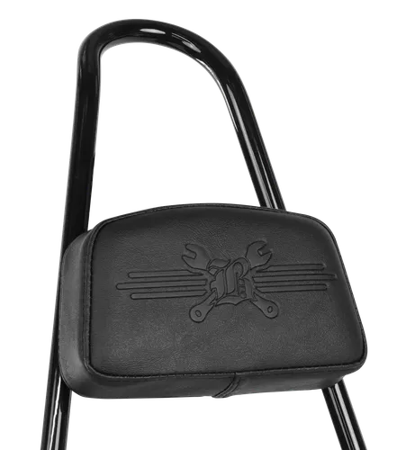 Burly Black Powder Coated Steel 20in Sissy Bar w Pad