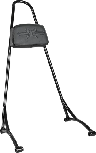 Burly Black Powder Coated Steel 20in Sissy Bar w Pad