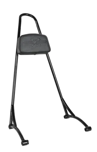 Burly Black Powder Coated Steel 20in Sissy Bar w Pad