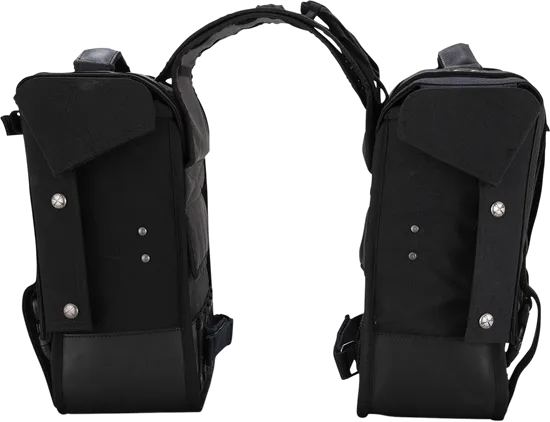 Burly Black Cordura Leather Hook and Loop Throw Over Saddlebag Pair 2