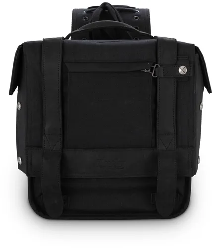 Burly Black Cordura Leather Hook and Loop Throw Over Saddlebag Pair 1