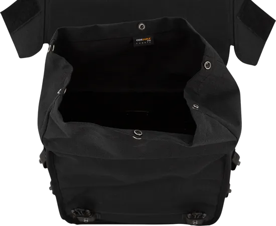 Burly Black Cordura Leather Hook and Loop Throw Over Saddlebag Pair 4