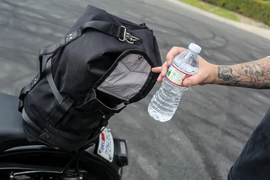 Burly Black Cotton Canvas Voyager Sissy Bar Backpack