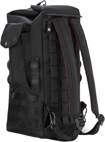 Burly Black Cotton Canvas Voyager Sissy Bar Backpack