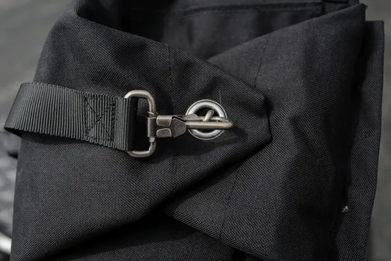 Burly Black Cotton Canvas Voyager Sissy Bar Backpack