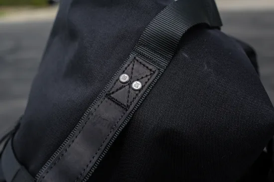 Burly Black Cotton Canvas Voyager Sissy Bar Backpack