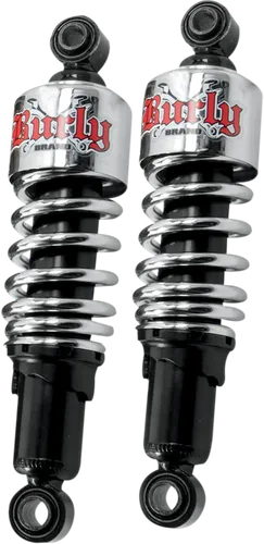 Burly 10.5in Chrome Rear Slammer Shock Absorber Pair