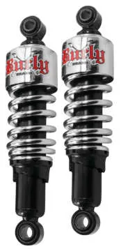 Burly 10.5in Chrome Rear Slammer Shock Absorber Pair