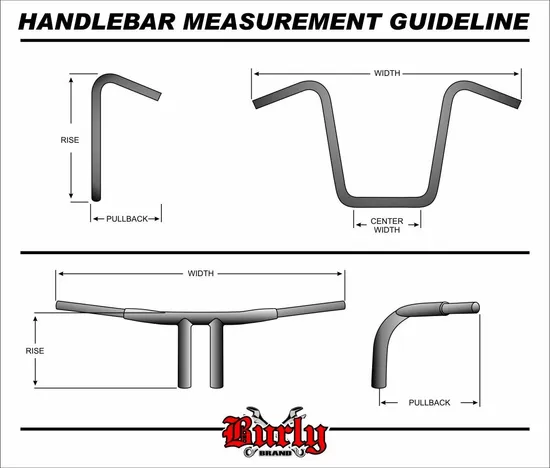 Burly 10in Chromed Steel PreDrilled Dimpled Handlebar