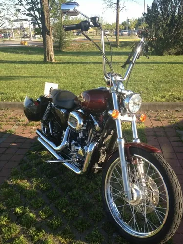 Burly 14in Chromed Steel Narrow Ape Hanger Handlebar