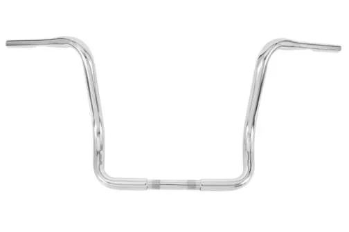 Burly 13in Chromed Steel Bagger Ape Hanger Handlebar wo Notch