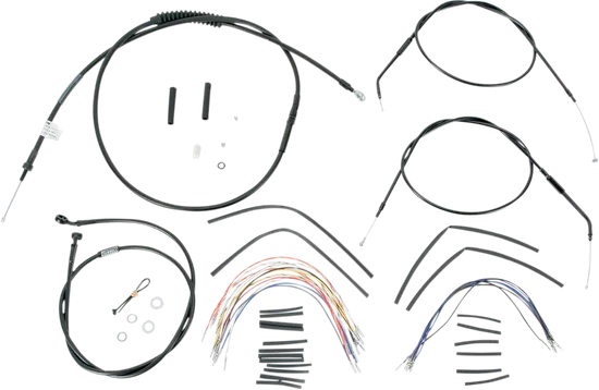 Burly 14in Black Vinyl Ape Hanger Control Kit