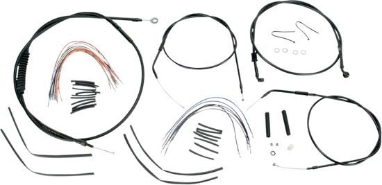 Burly 16in Black Vinyl Ape Hanger Control Kit