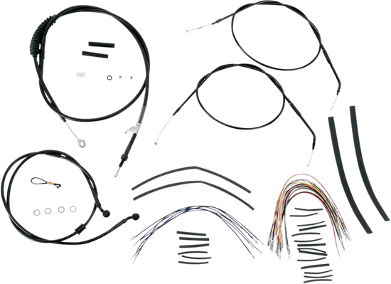 Burly 14in Black Vinyl Ape Hanger Control Kit