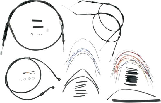 Burly 16in Black Vinyl Ape Hanger Control Kit