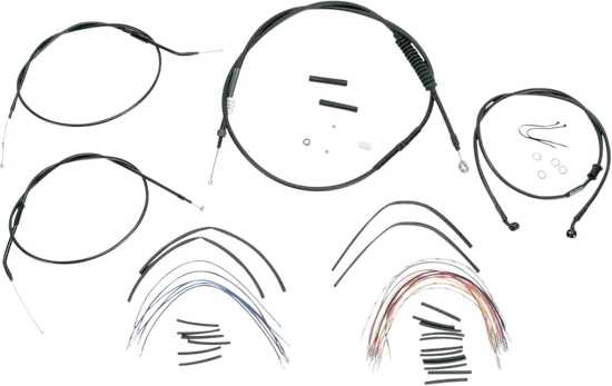 Burly 12in Black Vinyl Ape Hanger Control Kit