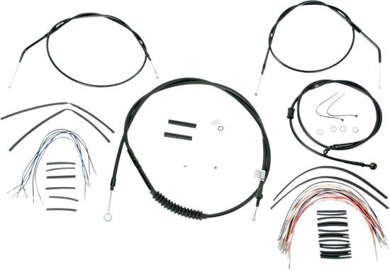 Burly 12in Black Vinyl Ape Hanger Control Kit