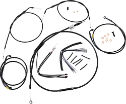 Burly 14in Black Vinyl Ape Hanger Control Kit