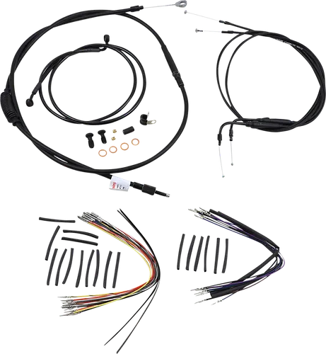 Burly 16in Black Vinyl Ape Hanger Control Kit