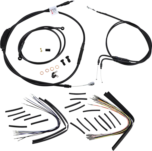 Burly 16in Black Vinyl Ape Hanger Control Kit