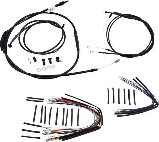 Burly 16in Black Vinyl Ape Hanger Control Kit