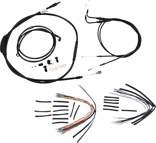 Burly 18in Black Vinyl Ape Hanger Control Kit