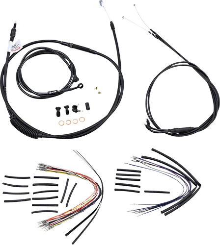 Burly 18in Black Vinyl Ape Hanger Control Kit