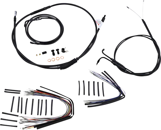 Burly 18in Black Vinyl Ape Hanger Control Kit